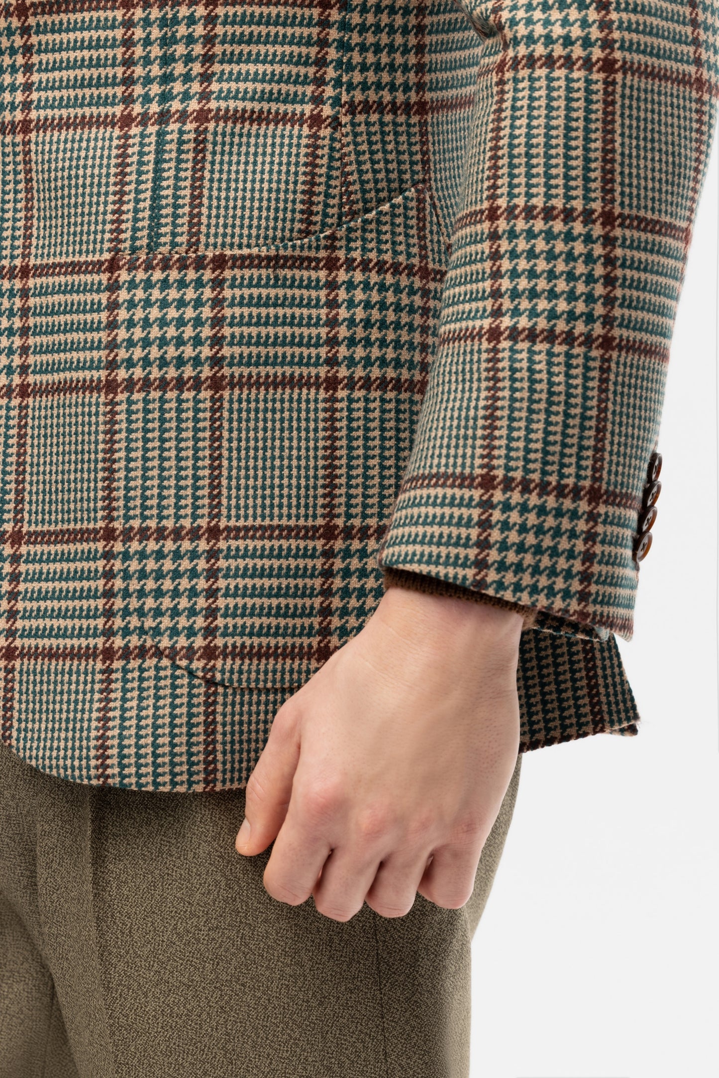 Veste à carreaux beige