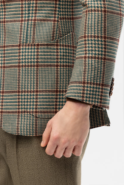 Veste à carreaux beige