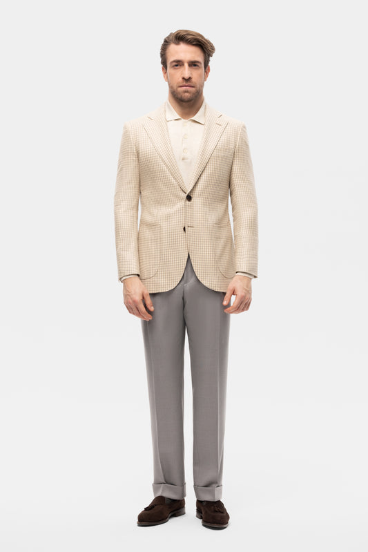 Beige-grey checkered jacket