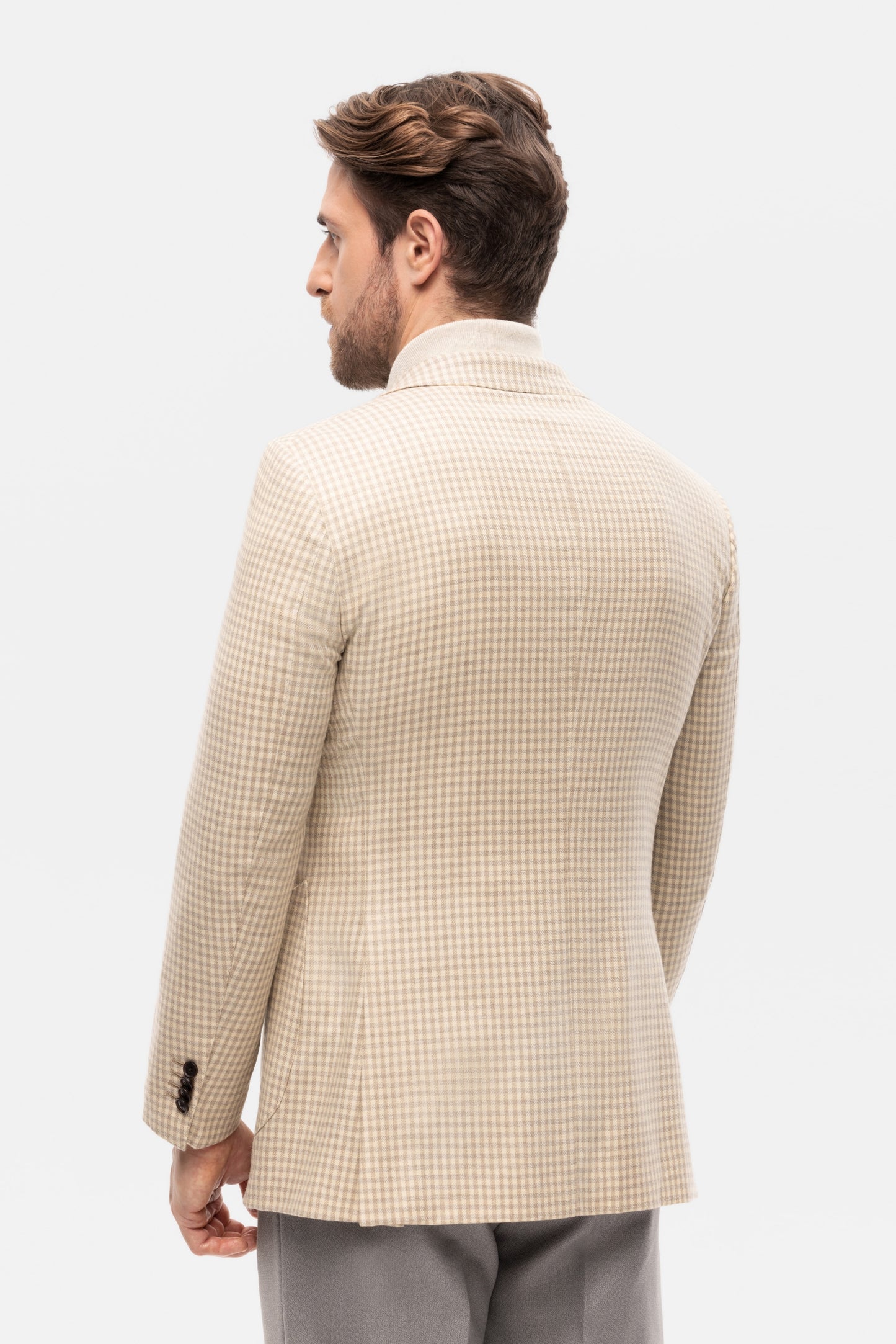 Veste à carreaux beige