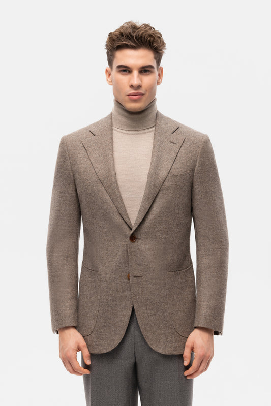 Brown-grey basket weave jacket