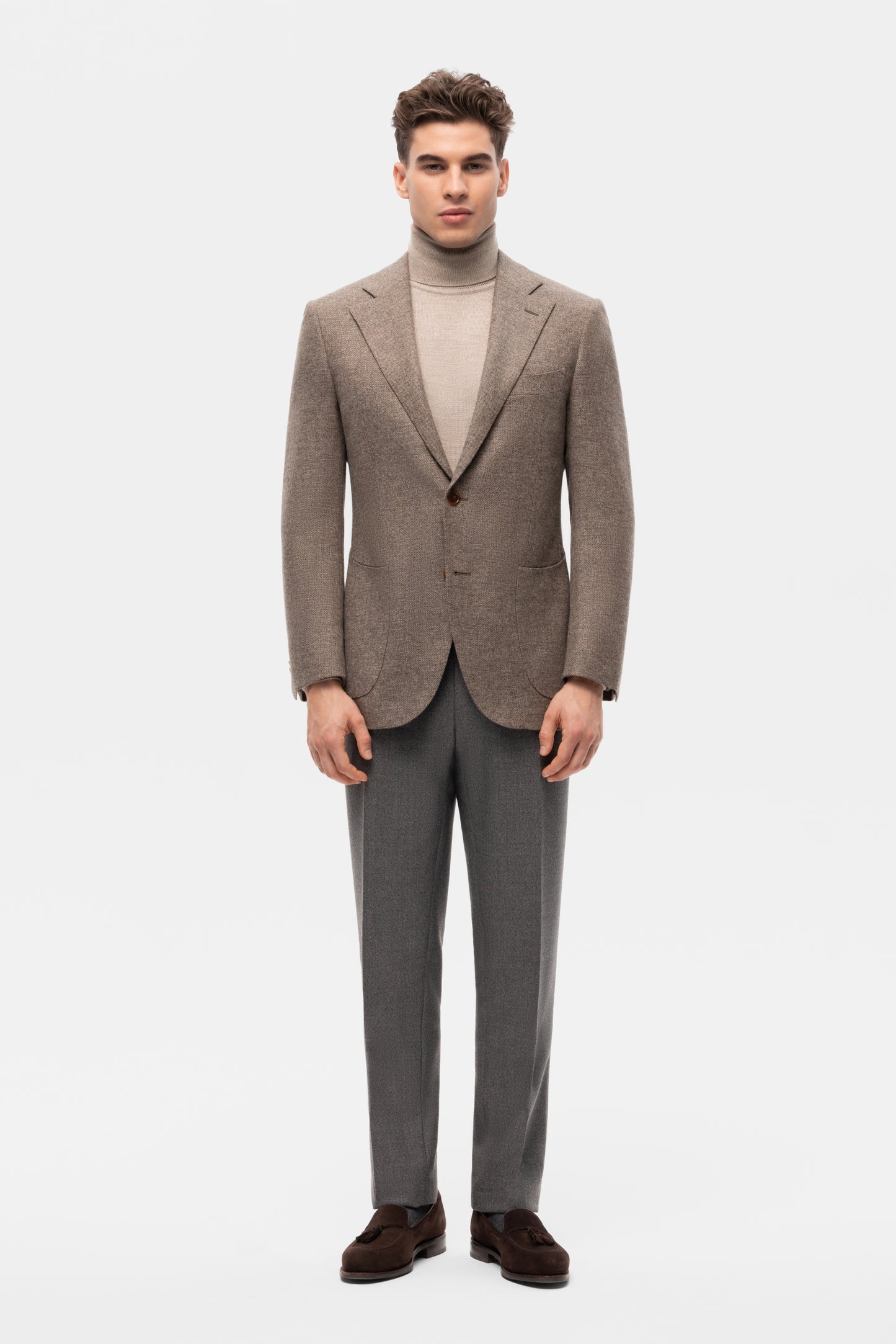 Veste à carreaux beige