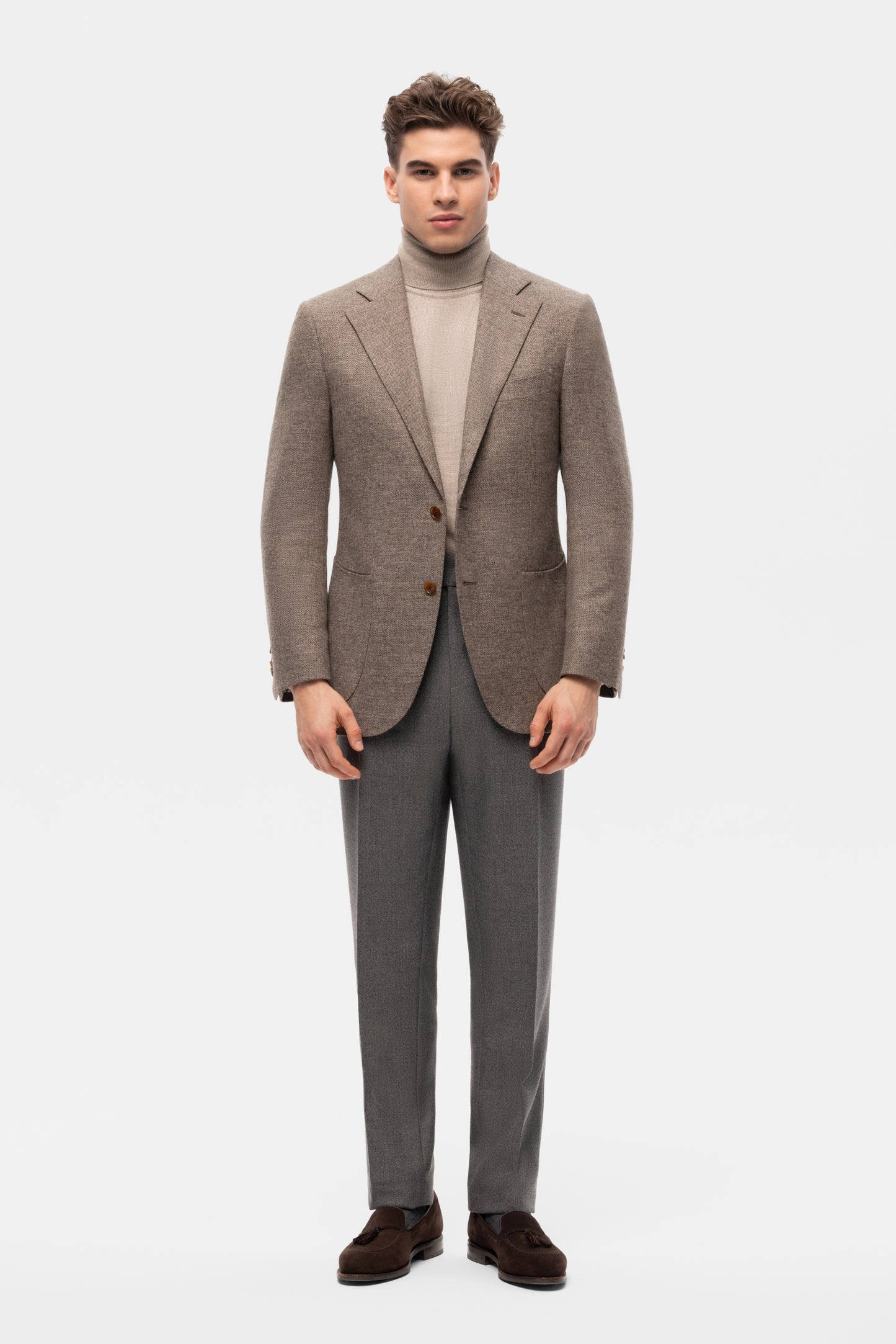 Veste à carreaux beige