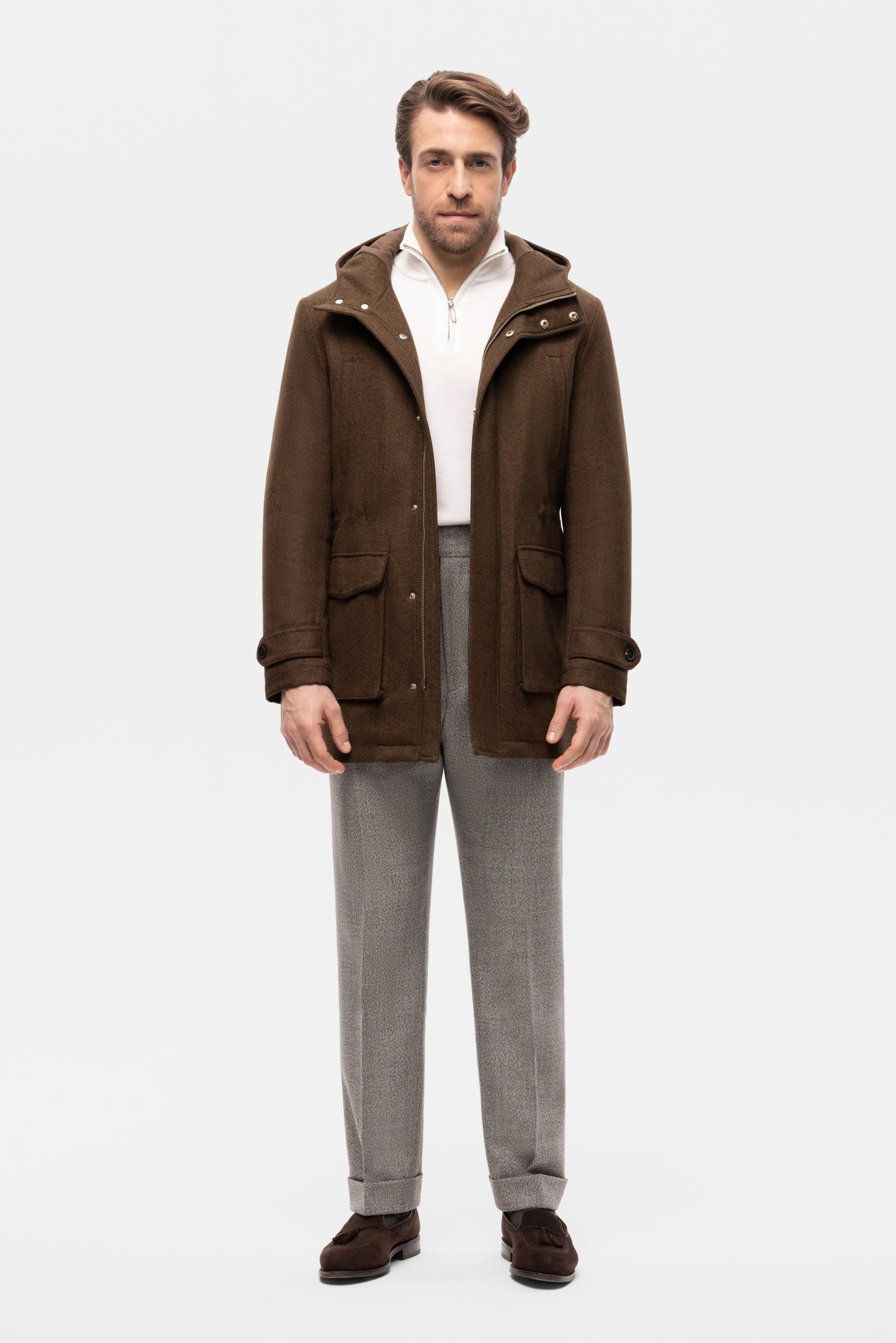 Veste jungle en velours côtelé vert olive