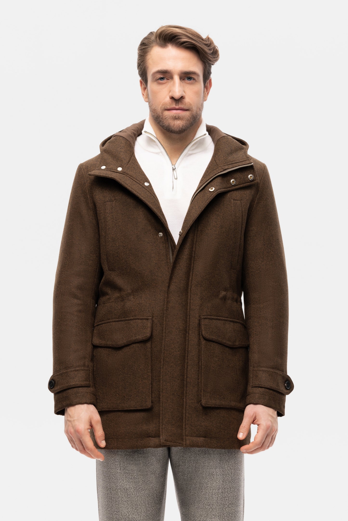 Veste jungle en velours côtelé vert olive