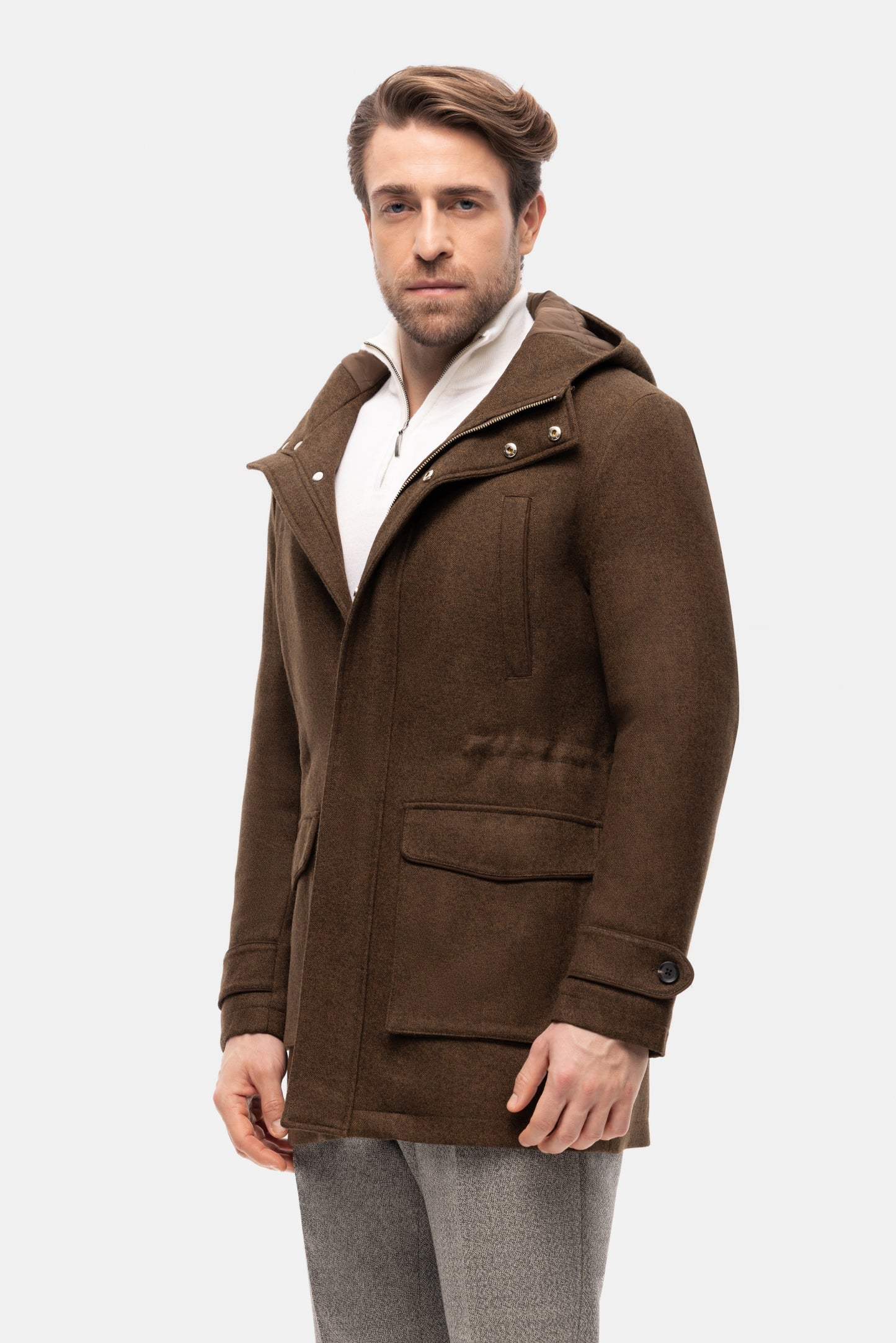 Veste jungle en velours côtelé vert olive