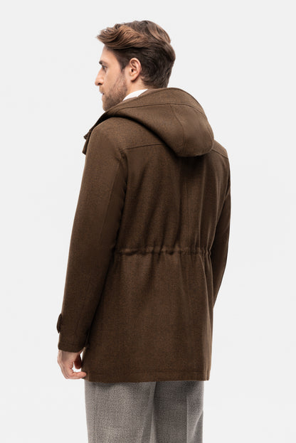 Veste jungle en velours côtelé vert olive