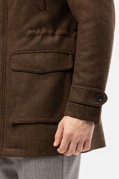 Veste jungle en velours côtelé vert olive