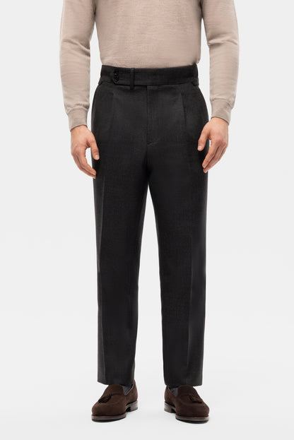 Navy blue houndstooth 4-ply trousers