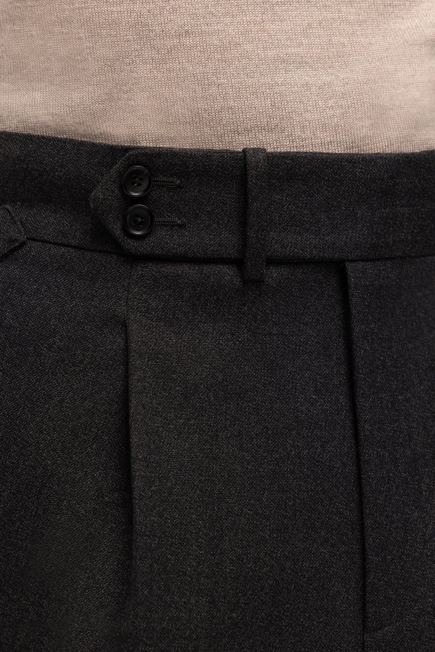 Navy blue houndstooth 4-ply trousers