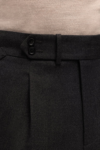 Navy blue houndstooth 4-ply trousers