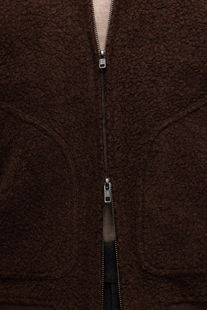 Blouson aviateur en laine non teinte