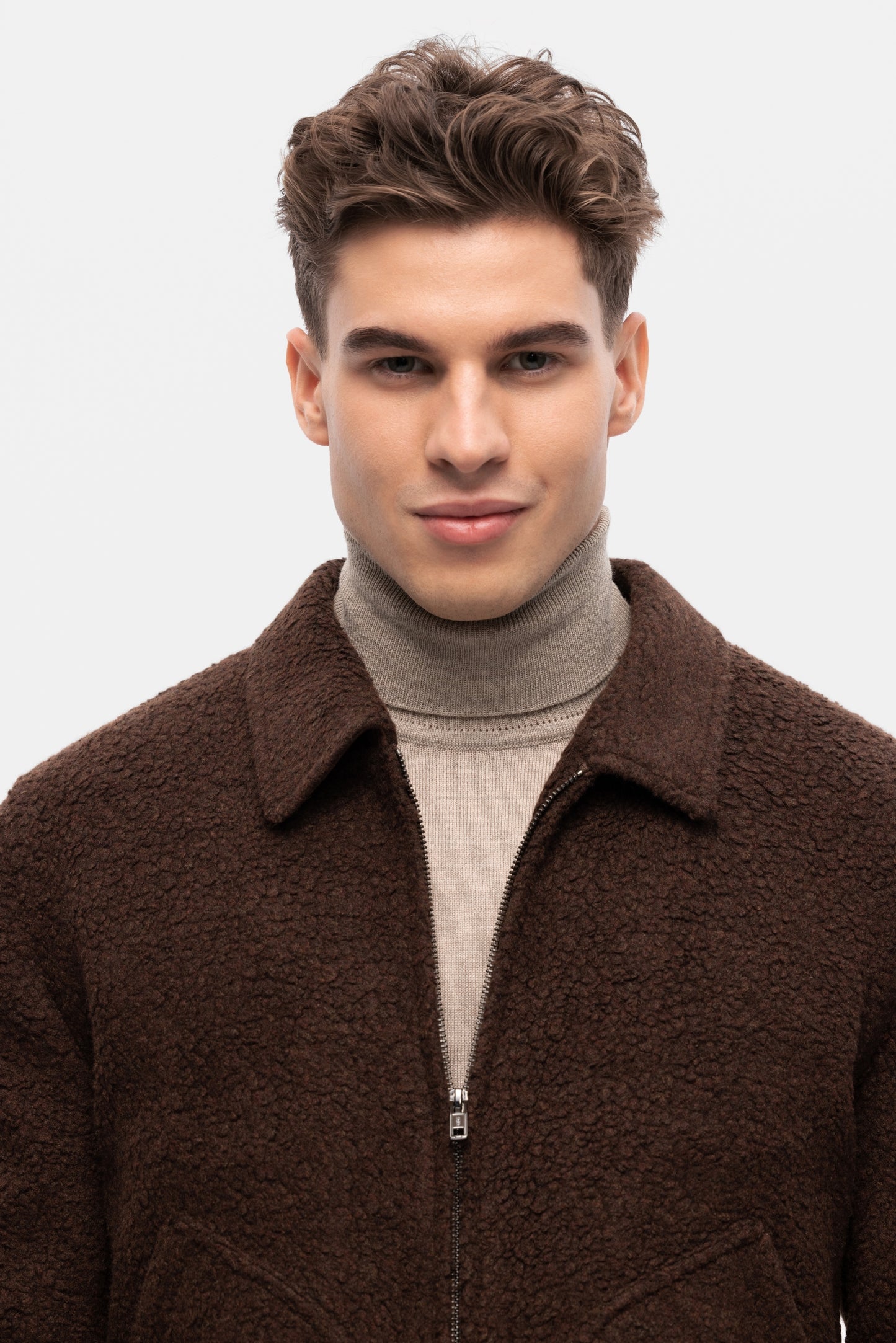 Blouson aviateur en laine non teinte