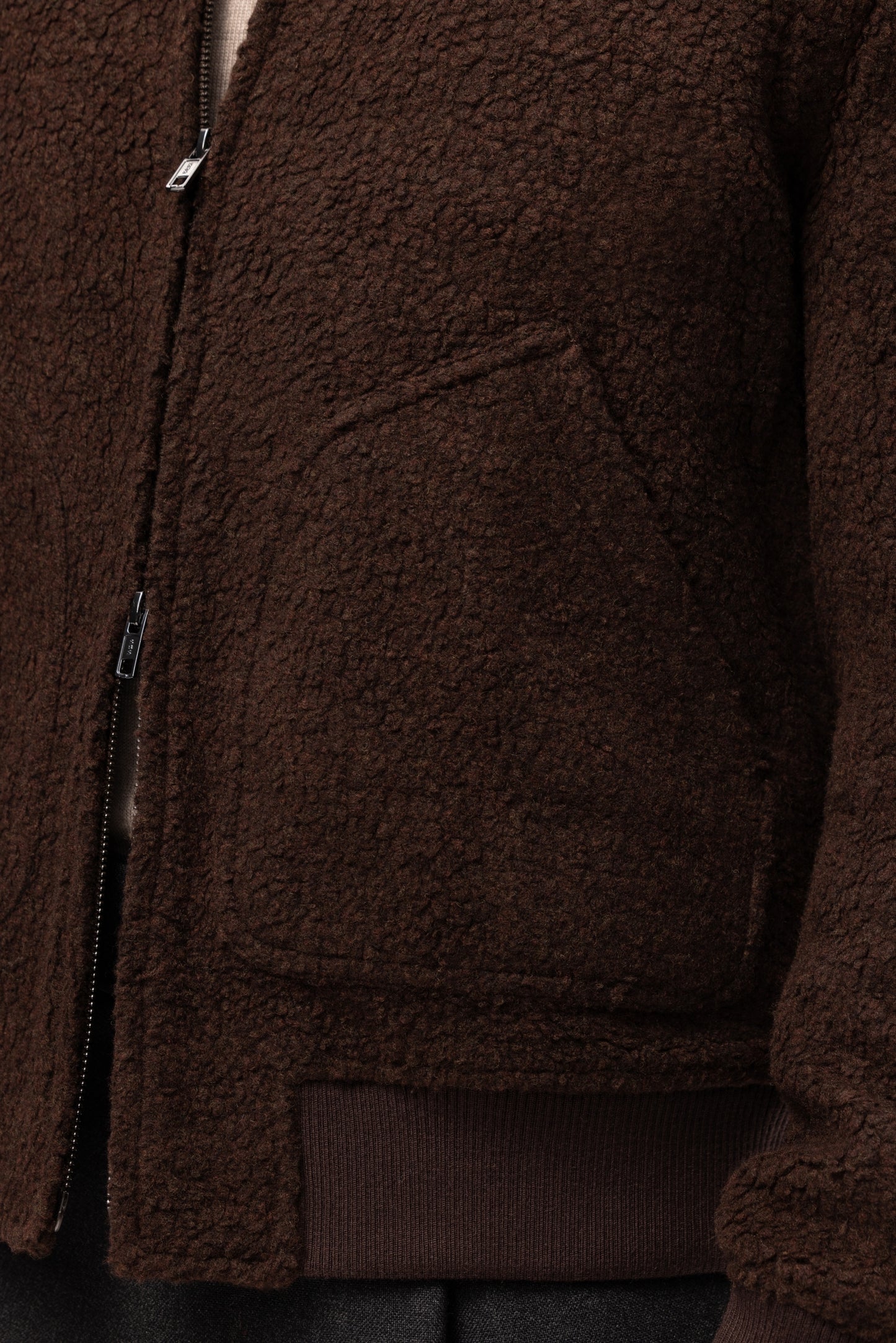 Blouson aviateur en laine non teinte