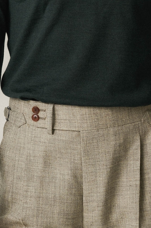Pantalon en laine non teinte