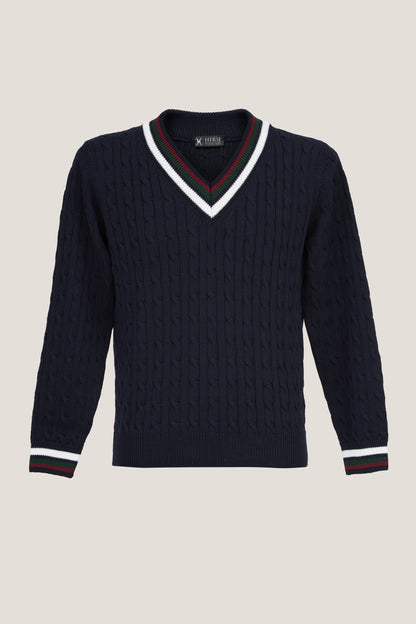 Pull de cricket bleu marine