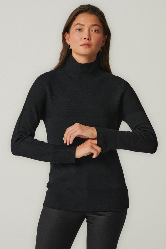 Col roulé en laine noire 