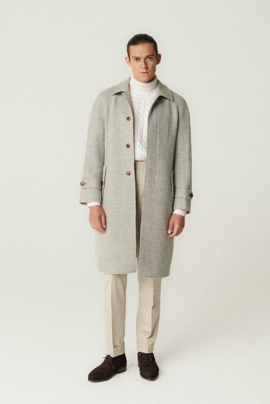 Light gray wool raglan coat