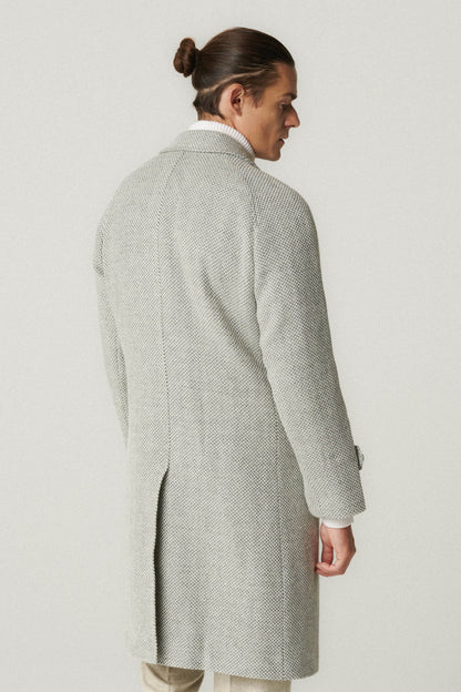 Manteau raglan en laine gris clair