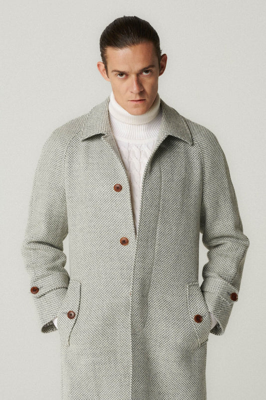 Light gray wool raglan coat
