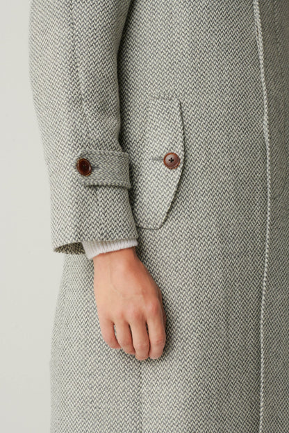 Manteau raglan en laine gris clair