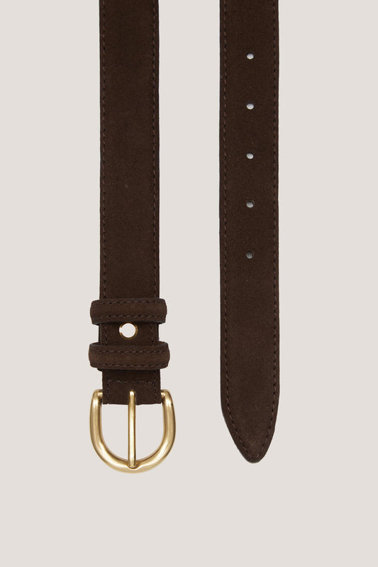 Ceinture « règle » en daim marron